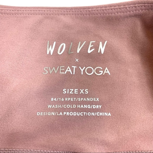 NWT Wolven x Sweat Yoga Plain Leggings in Dusty Mauve Size X-small - Picture 9 of 9